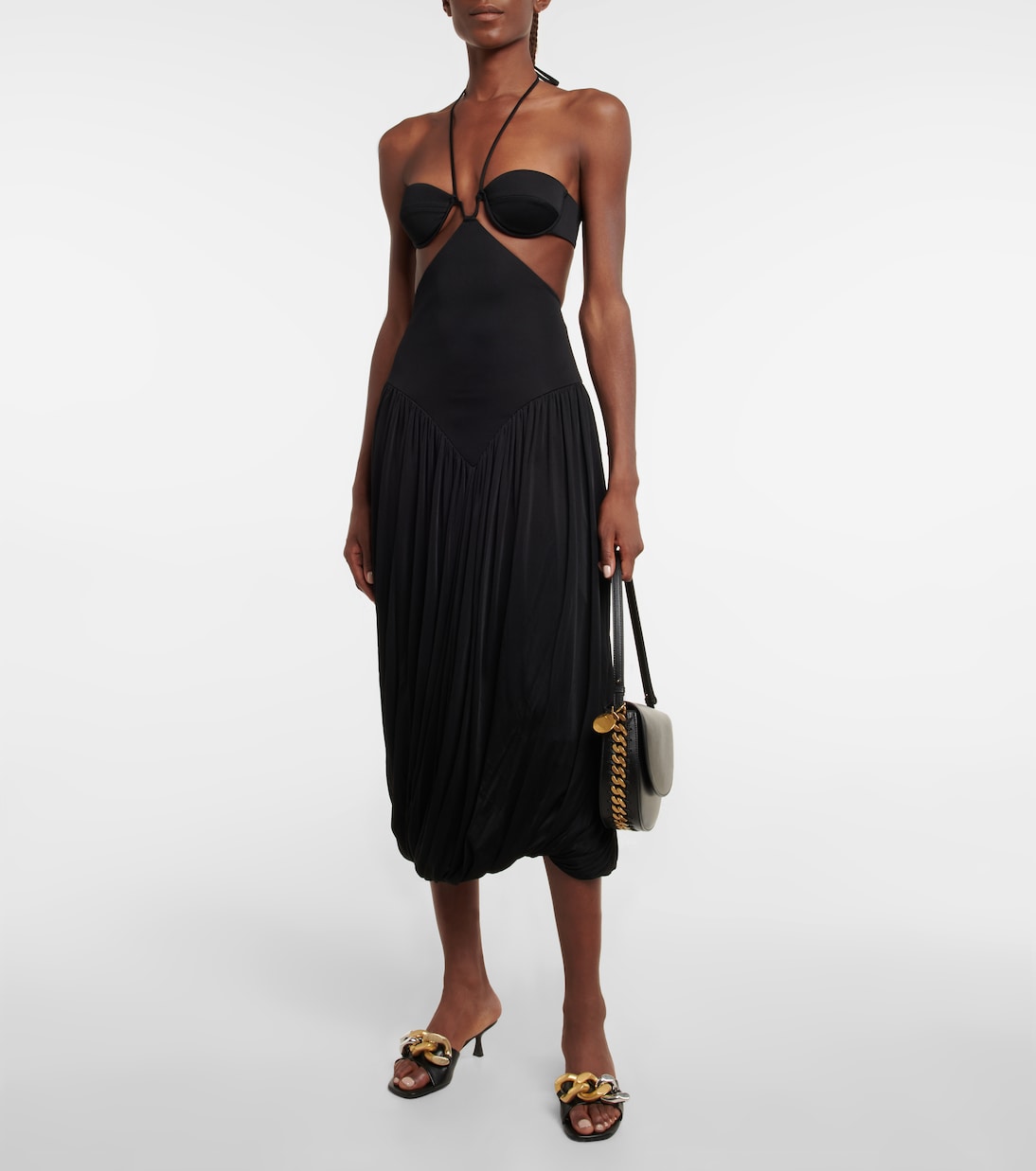 Vestido midi halter con abertura | Stella McCartney