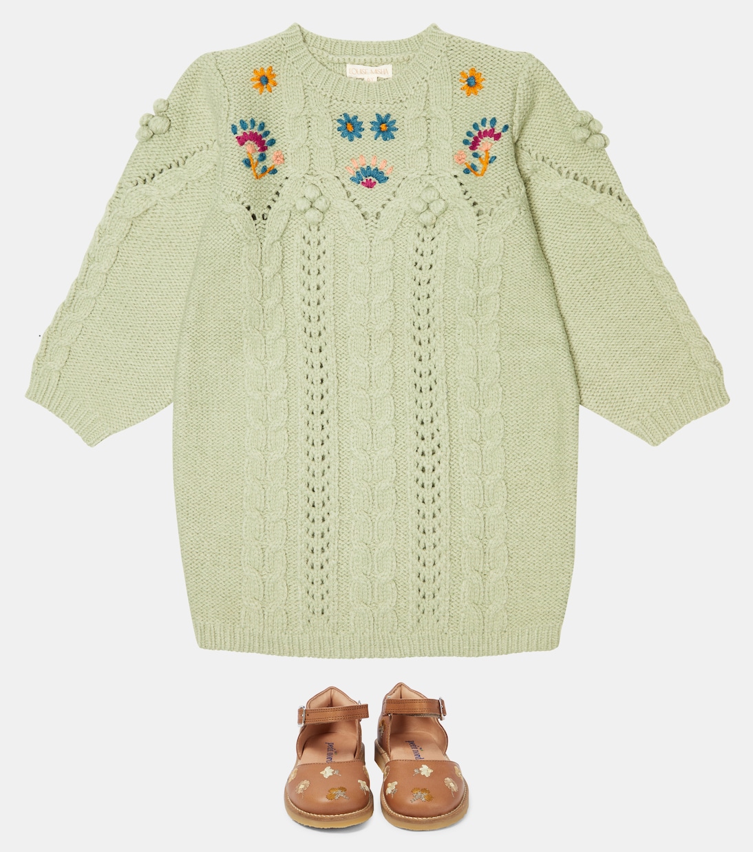 Rejana embroidered wool-blend dress | Louise Misha