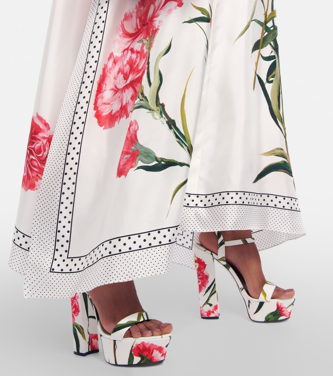 Dolce & Gabbana Jersey Stretch Booties With Flower Print