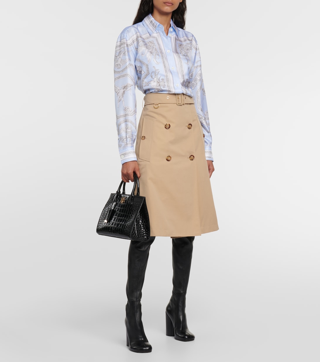 Camisa de seda estampada | Burberry