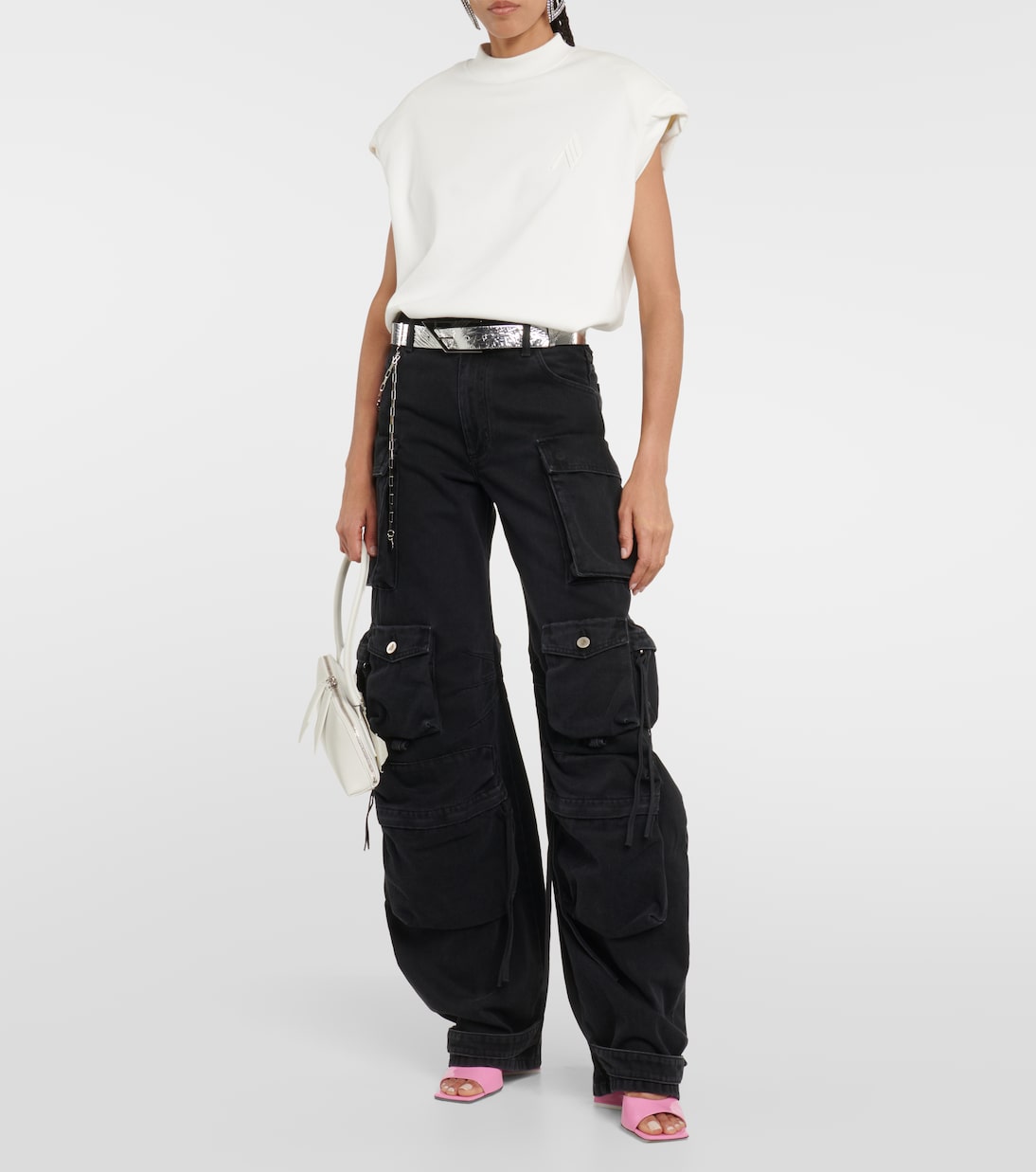 Pantalon cargo Fern à taille basse en jean | The Attico