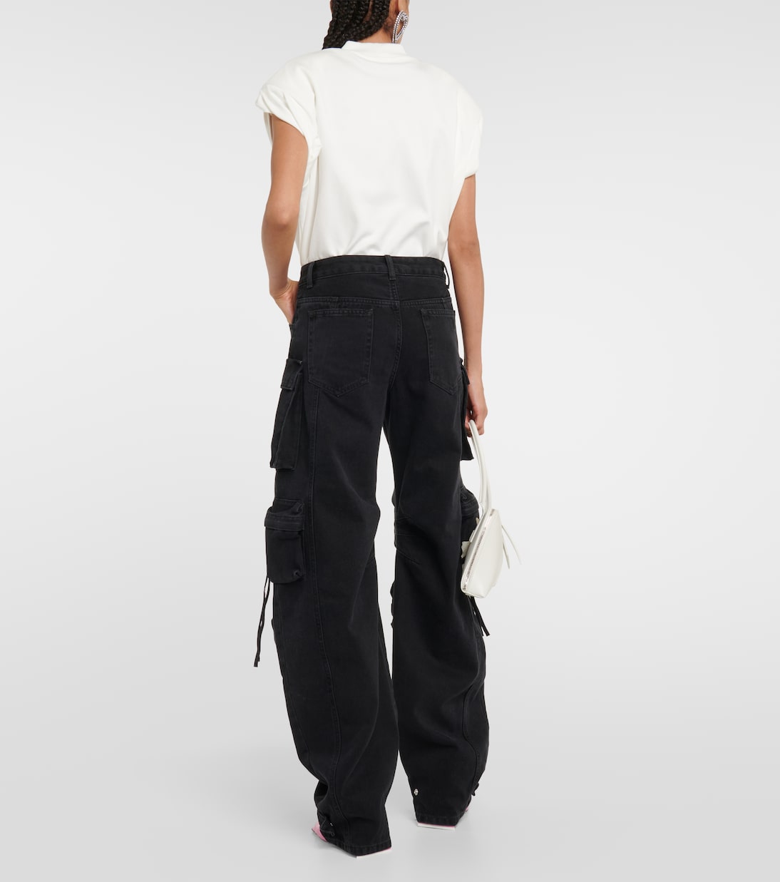 Pantalon cargo Fern à taille basse en jean | The Attico
