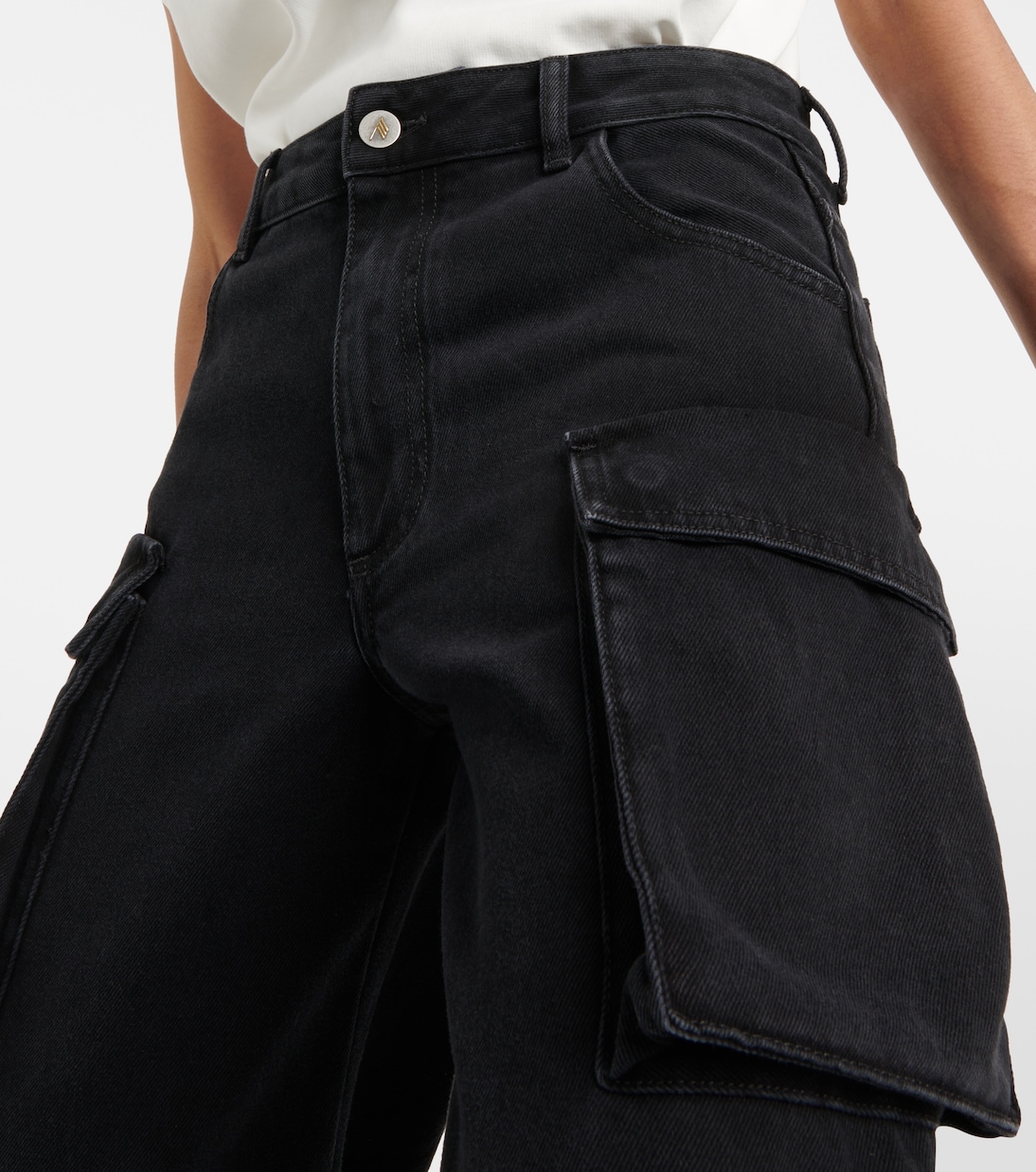 Pantalon cargo Fern à taille basse en jean | The Attico