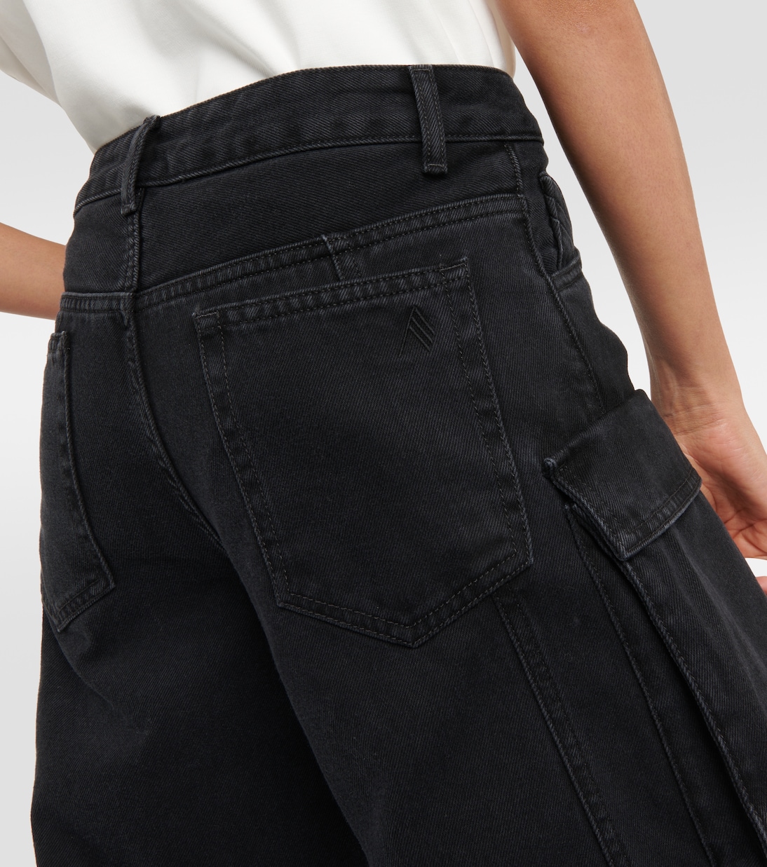 Pantalon cargo Fern à taille basse en jean | The Attico