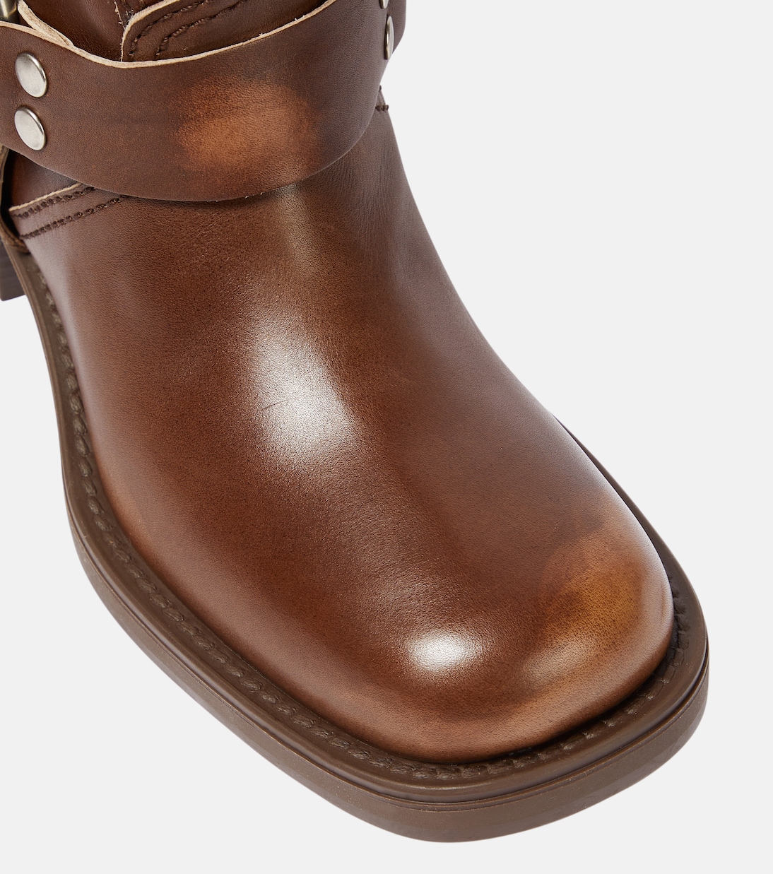 Stivali in pelle con borchie | Miu Miu