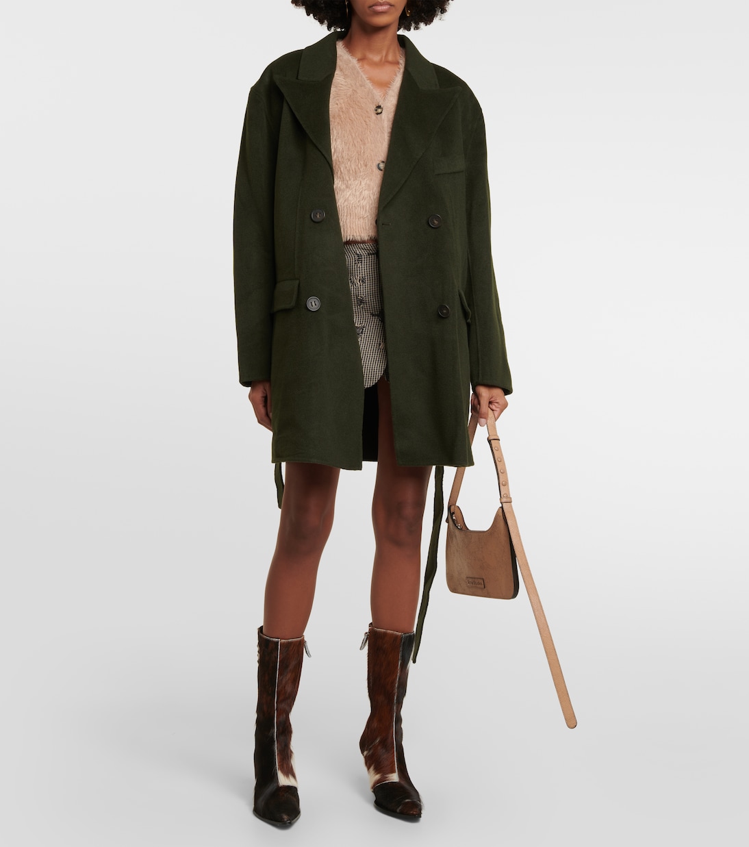 Belted double-breasted wool coat | Acne Studios