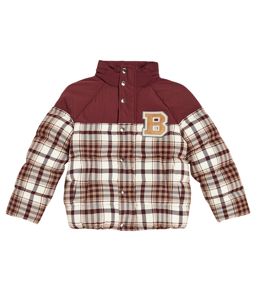 Checked cotton down jacket | Brunello Cucinelli Kids