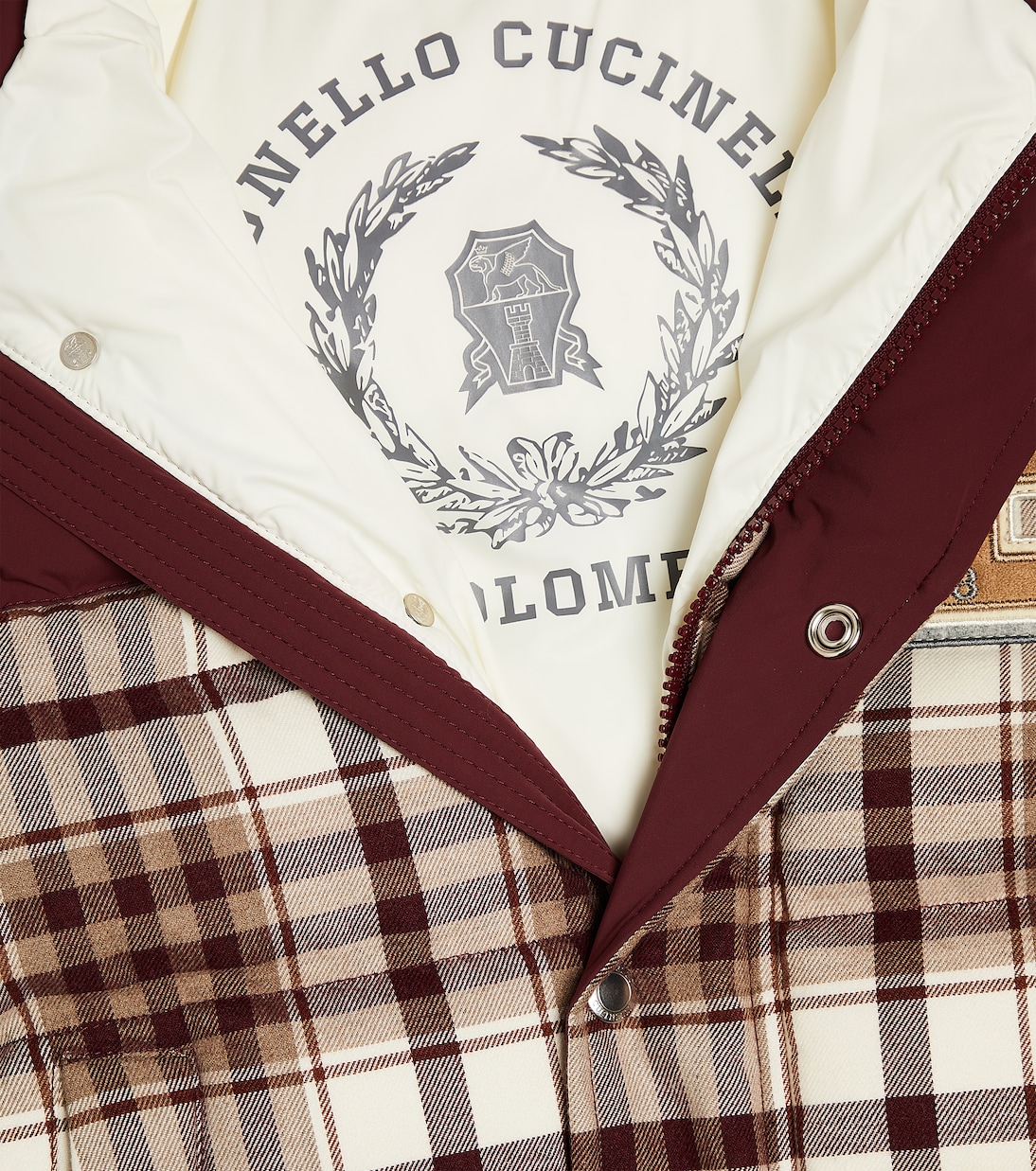 Checked cotton down jacket | Brunello Cucinelli Kids