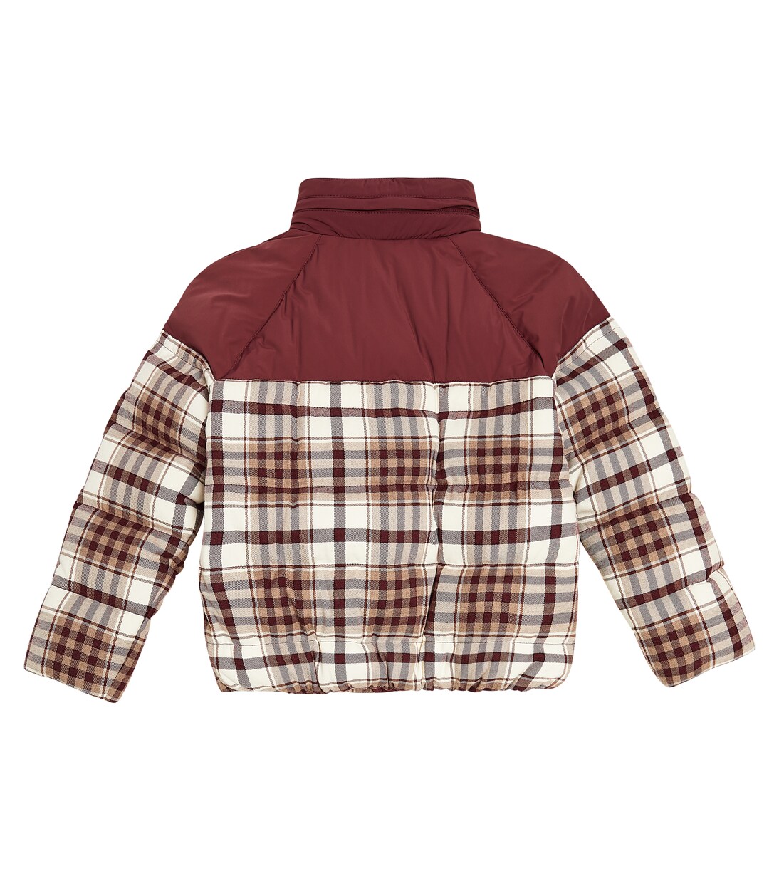 Checked cotton down jacket | Brunello Cucinelli Kids