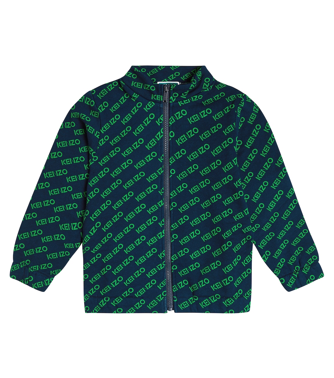 Felpa in cotone con zip e logo | Kenzo Kids