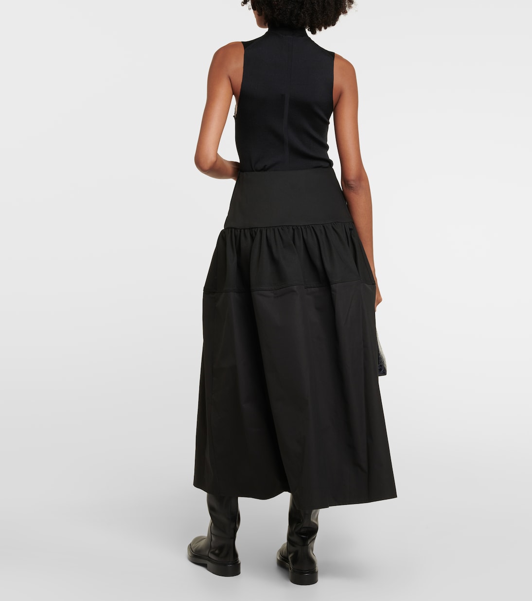 Falda midi de algodón de tiro alto | Jil Sander