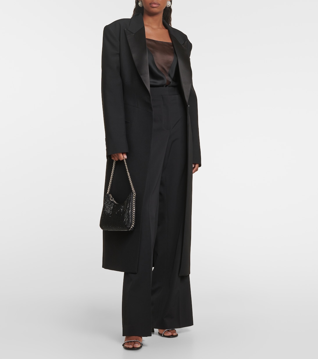 Abrigo de botonadura simple de lana  | Stella McCartney