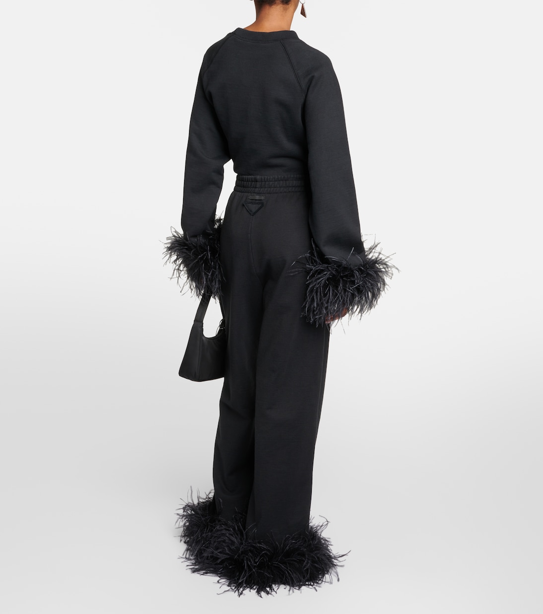 Pantaloni in cotone con piume | Prada