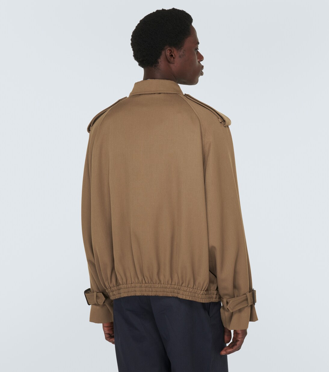 Logo wool gabardine blouson jacket | Miu Miu