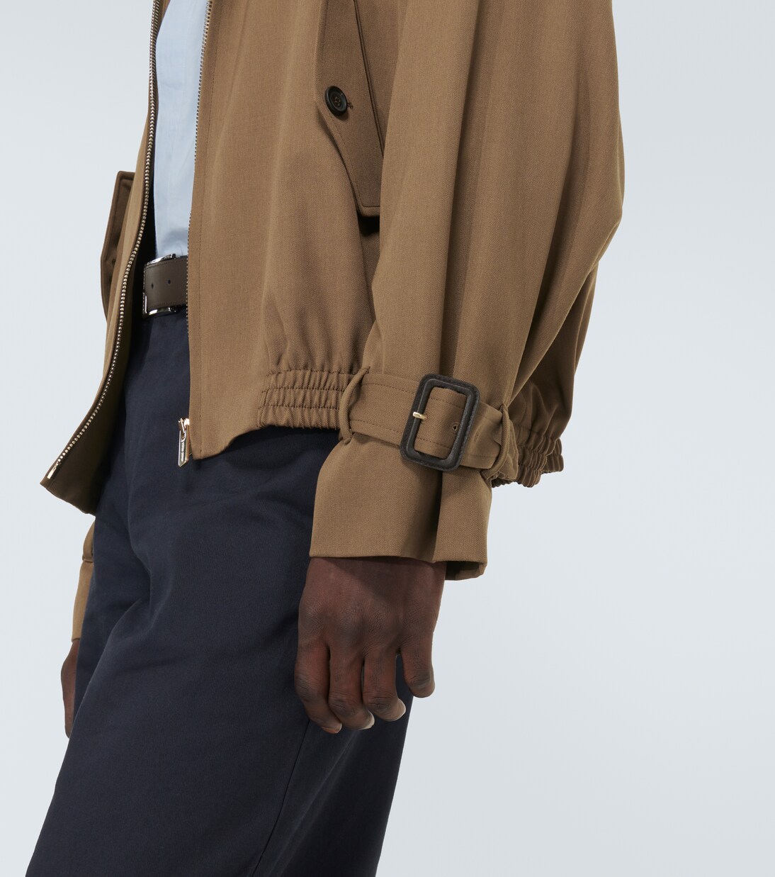 Logo wool gabardine blouson jacket | Miu Miu