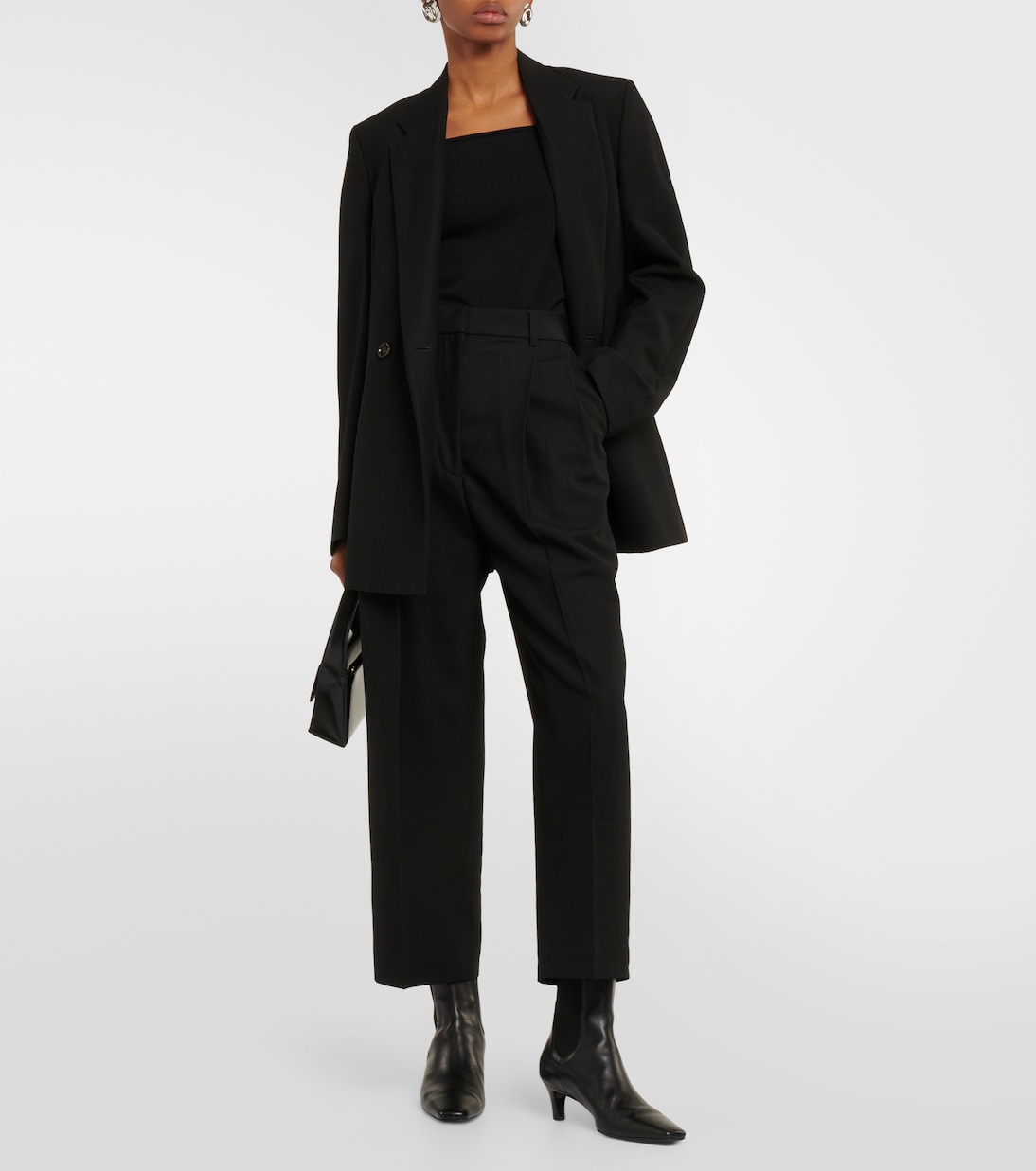 Pantalones rectos cropped de tiro alto | Toteme