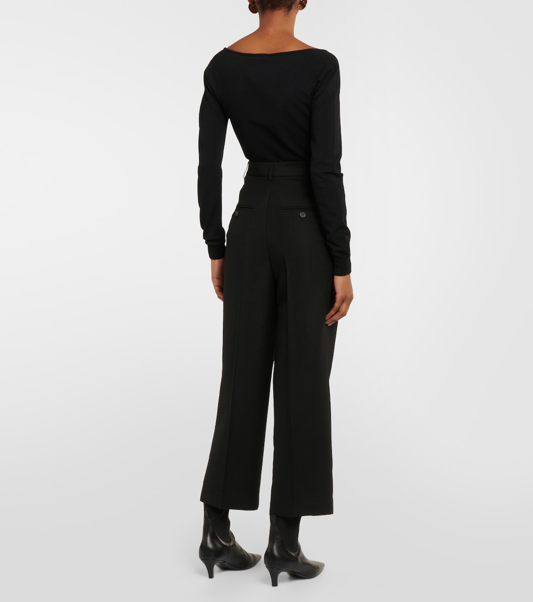 Pantalones rectos cropped de tiro alto | Toteme