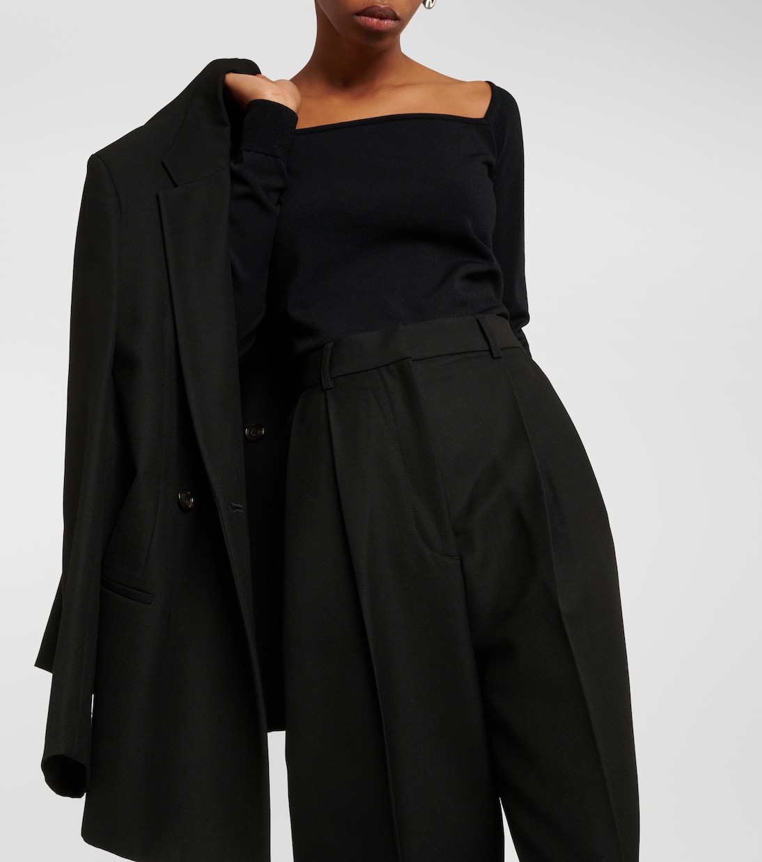 Pantalones rectos cropped de tiro alto | Toteme