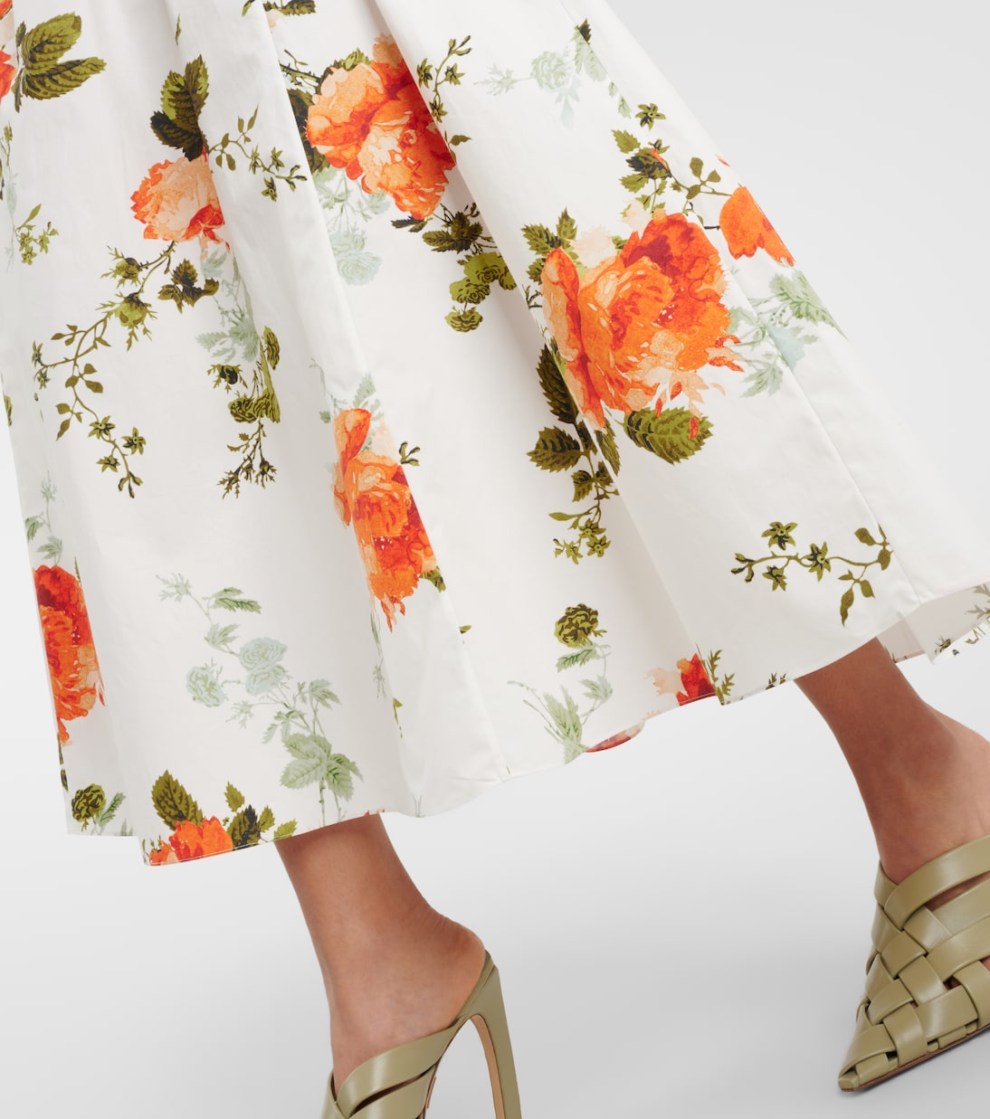 Floral cotton poplin midi dress | Erdem