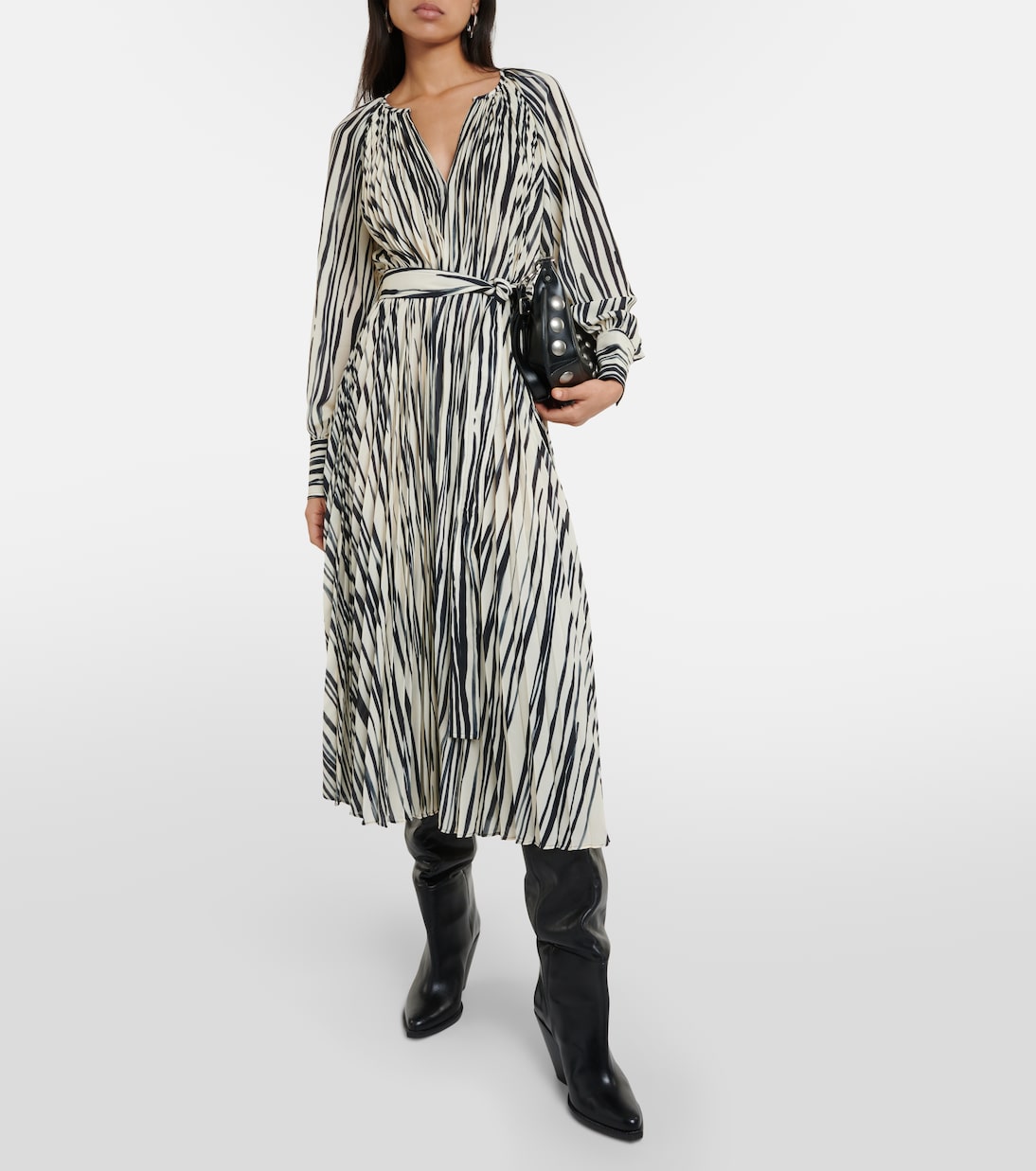 Carol striped chiffon midi dress in neutrals Proenza Schouler Mytheresa