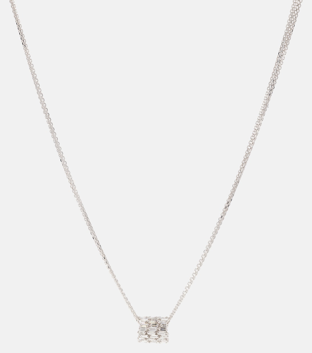 Collana in oro bianco 18kt con diamanti, stile moderno per giovani di Suzanne Kalan