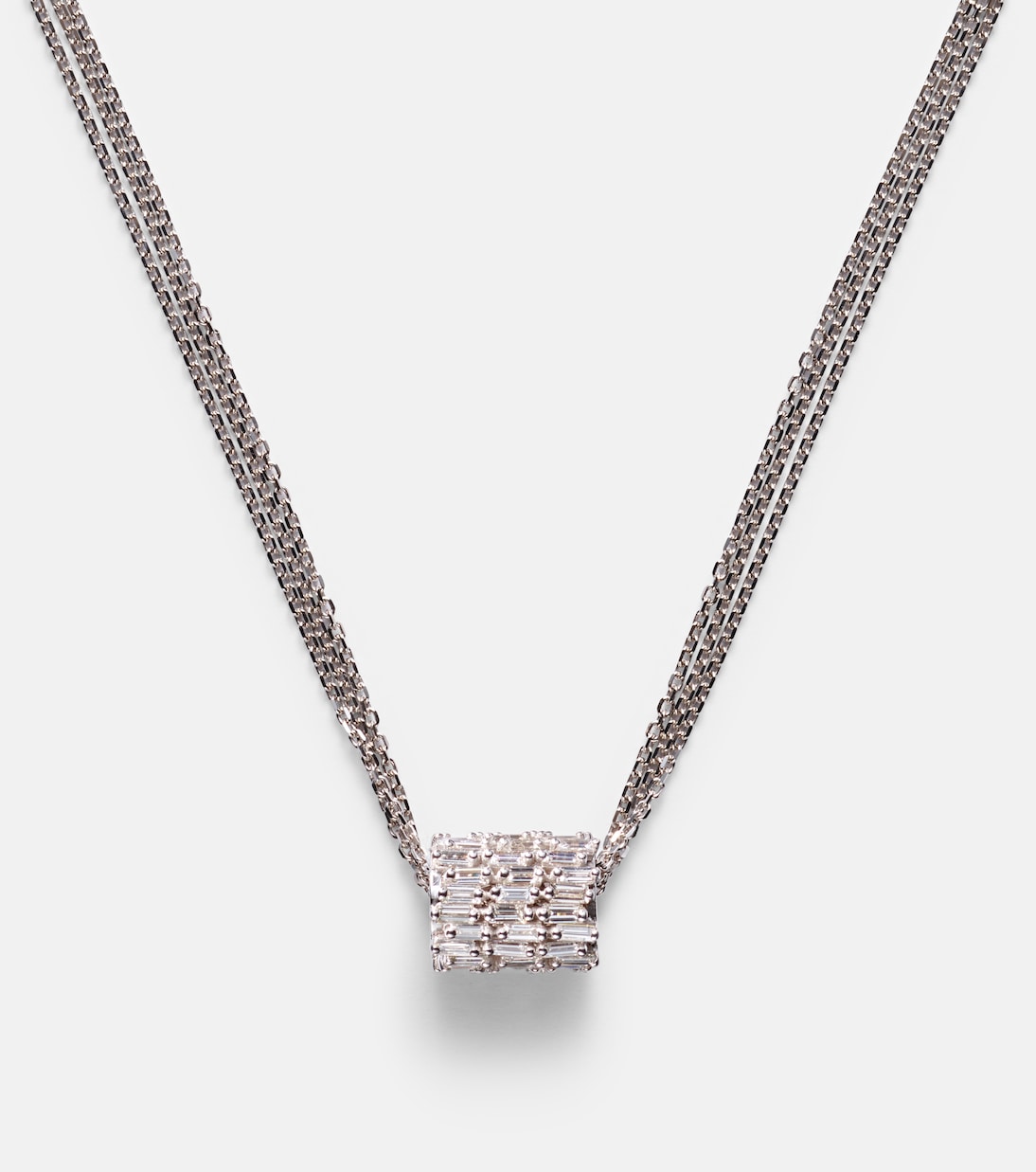 Collana in oro bianco 18kt con diamanti, stile moderno per giovani di Suzanne Kalan