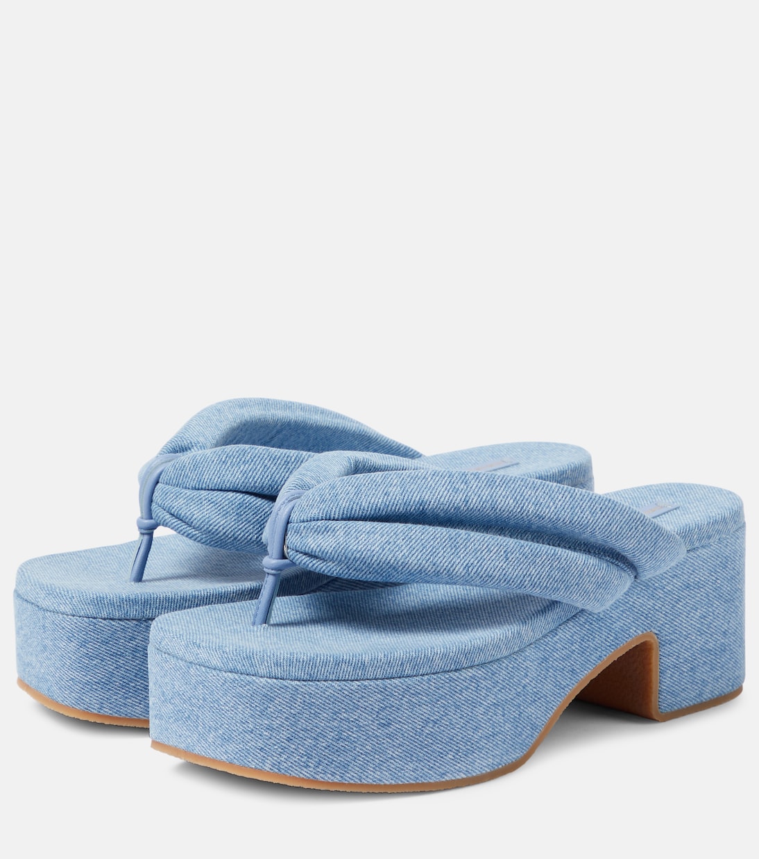 Denim platform thong sandals  | Dries Van Noten