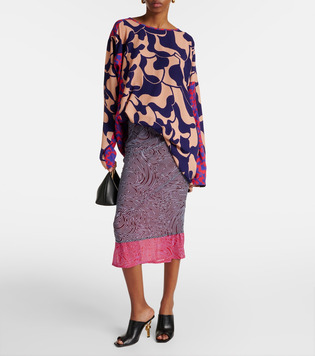 Miniabito in crêpe con stampa | Dries Van Noten