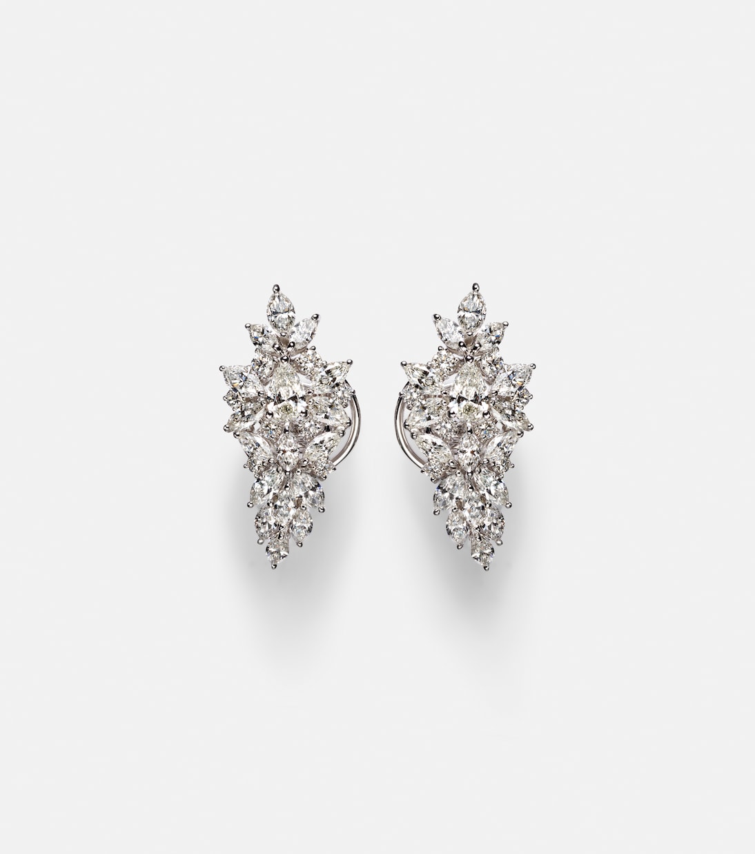 Orecchini in oro bianco 18kt YEPREM con diamanti, design moderno per giovani