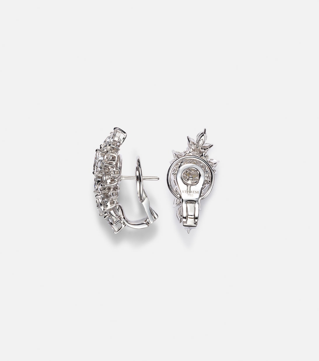 Orecchini in oro bianco 18kt YEPREM con diamanti, design moderno per giovani