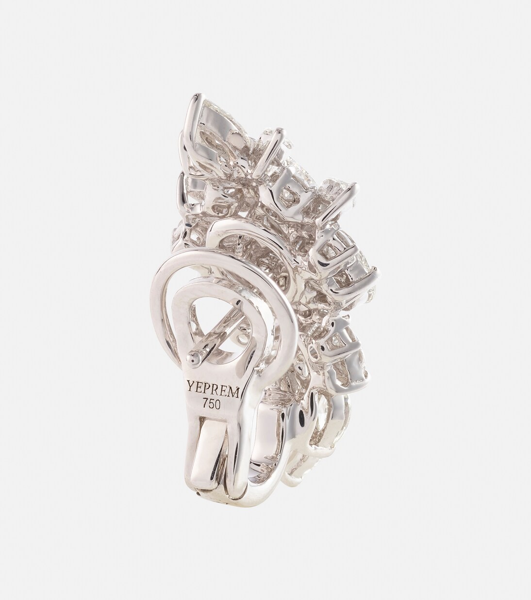 Orecchini in oro bianco 18kt YEPREM con diamanti, design moderno per giovani