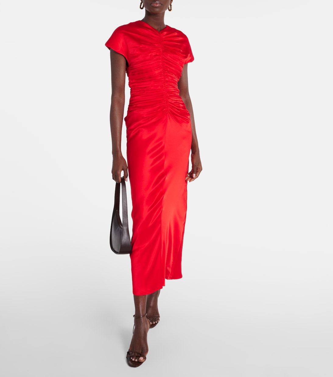Abito midi Aubree in seta con ruches | Tove