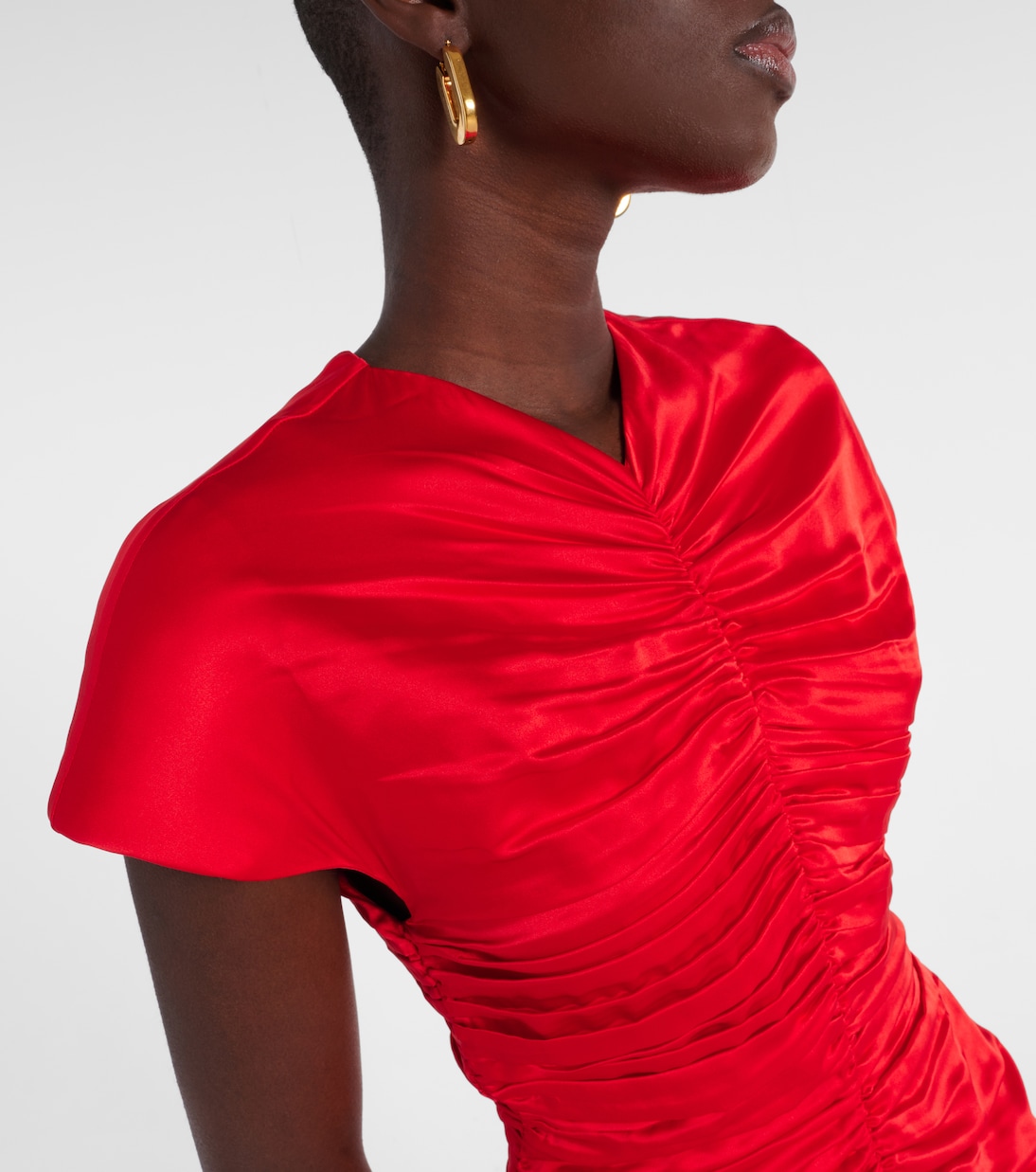 Abito midi Aubree in seta con ruches | Tove
