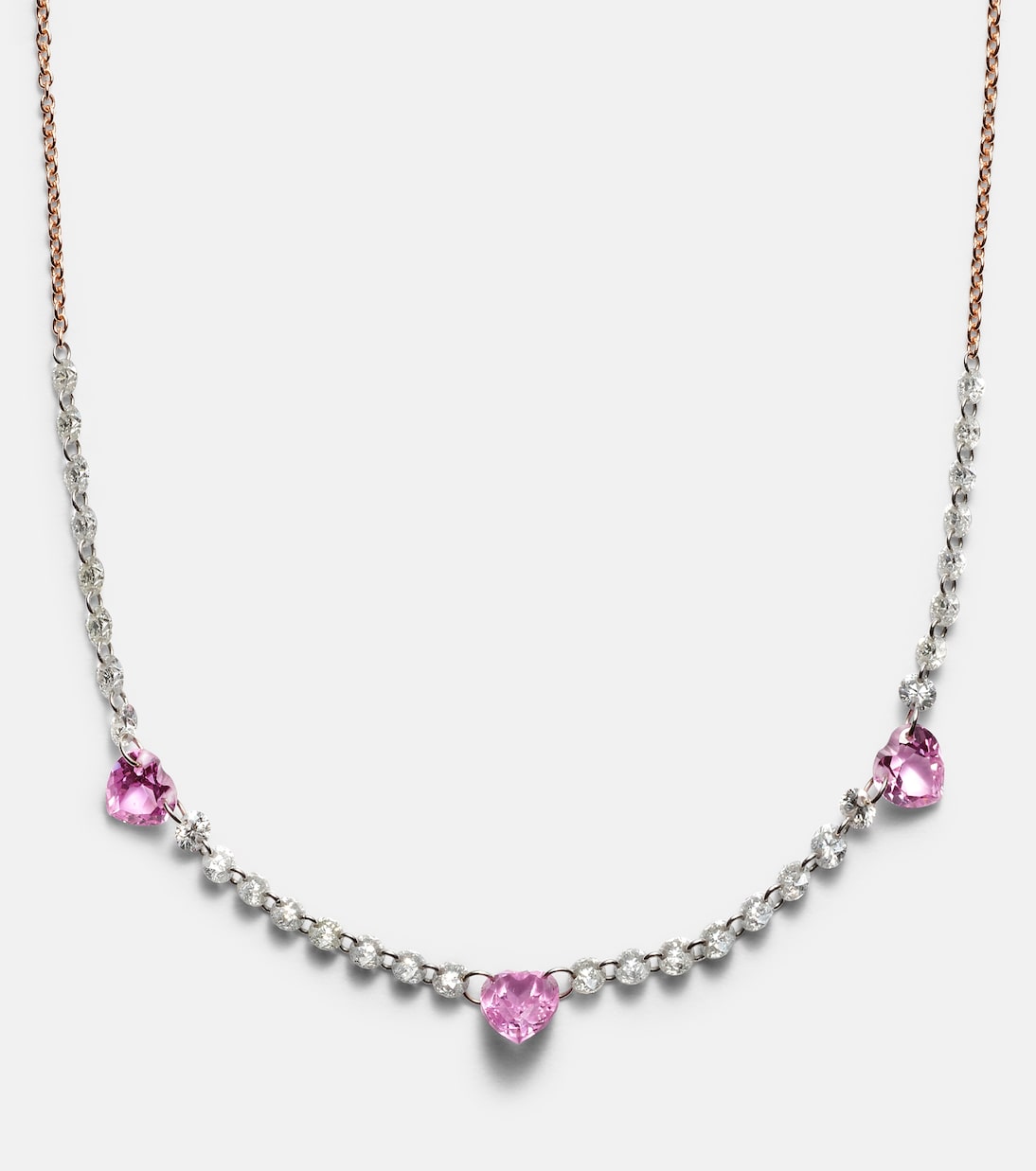 Collier Triple Drilled en or blanc 14 ct, saphirs et diamants | Roxanne First
