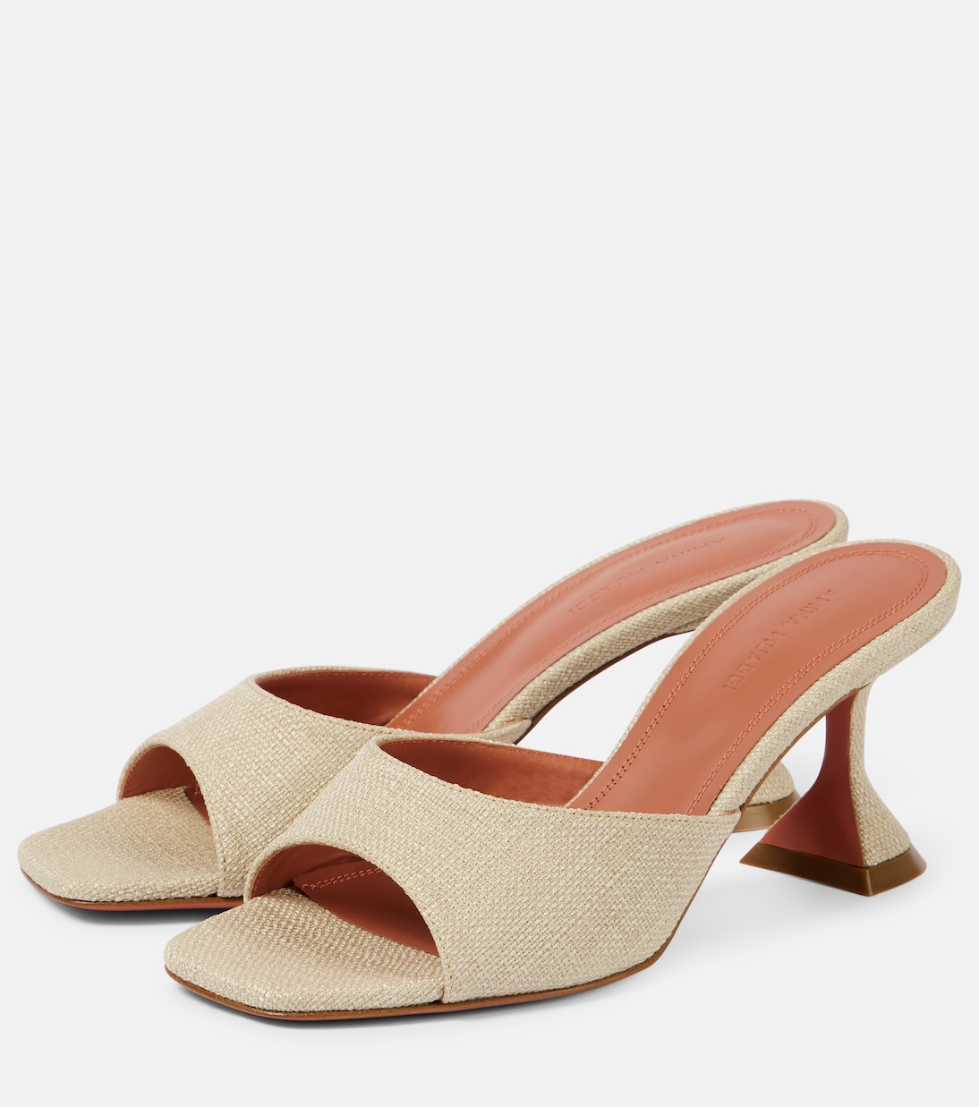 Pantoletten Lupita 70 aus Canvas | Amina Muaddi
