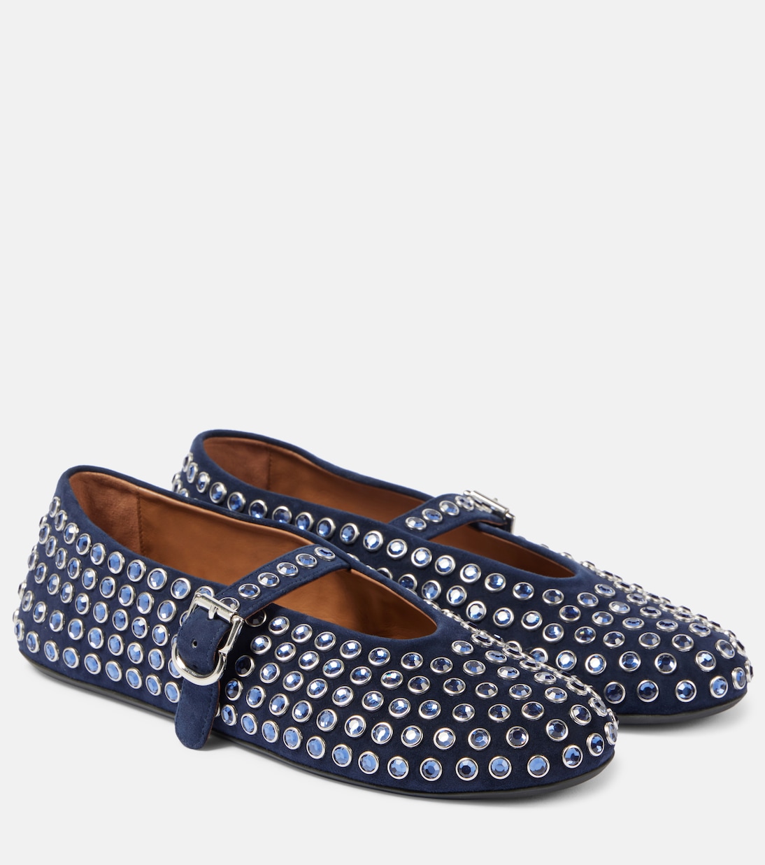 Embellished suede ballet flats | Alaïa