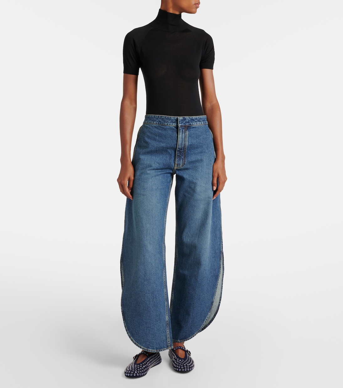Embellished suede ballet flats | Alaïa