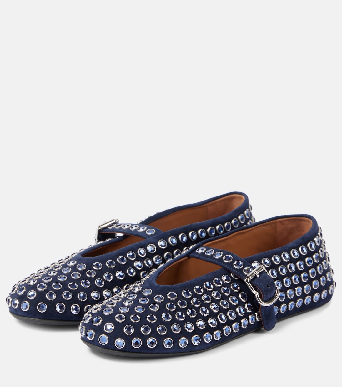 Embellished suede ballet flats | Alaïa