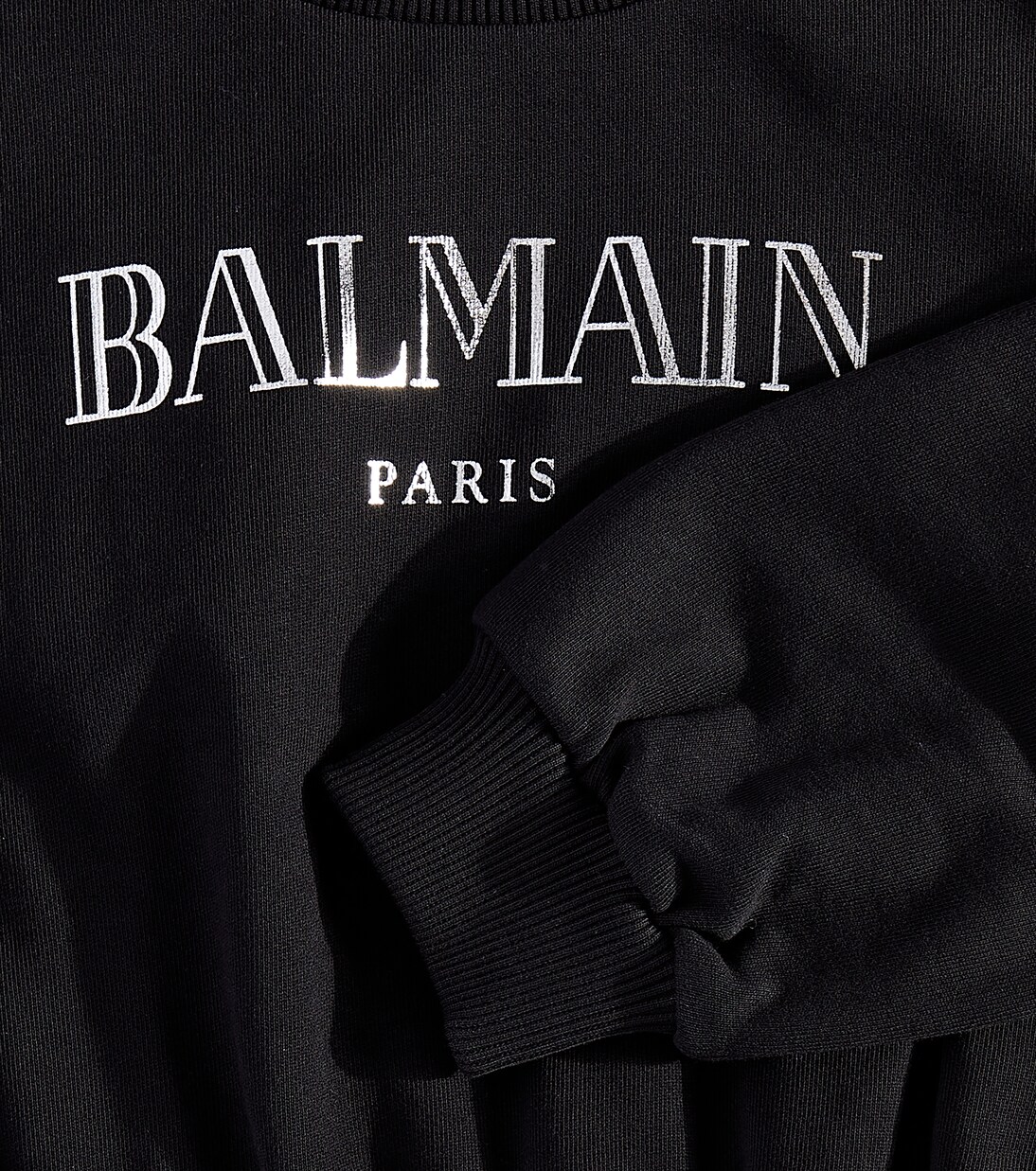 Logo cotton jersey sweatshirt dress in black Balmain Kids Mytheresa