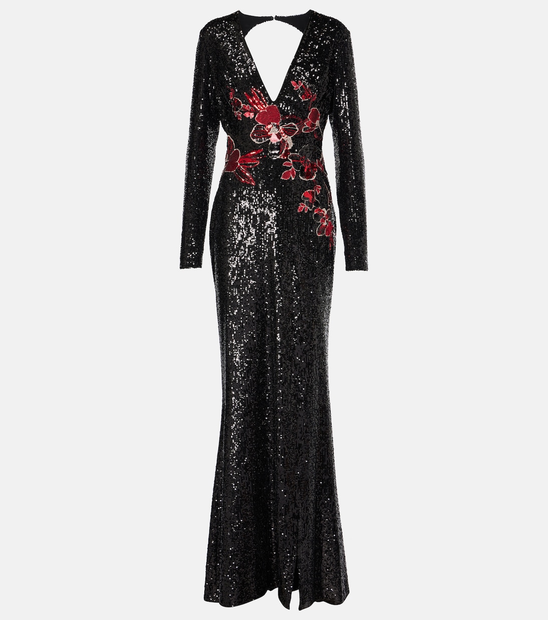Abito lungo con paillettes e cut-out | Elie Saab