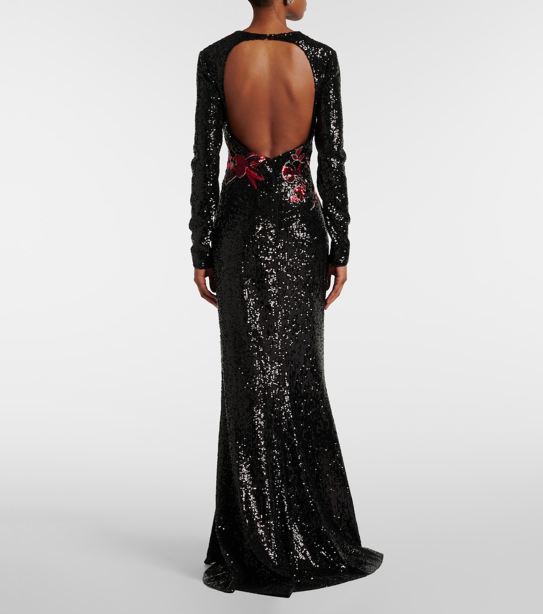 Abito lungo con paillettes e cut-out | Elie Saab