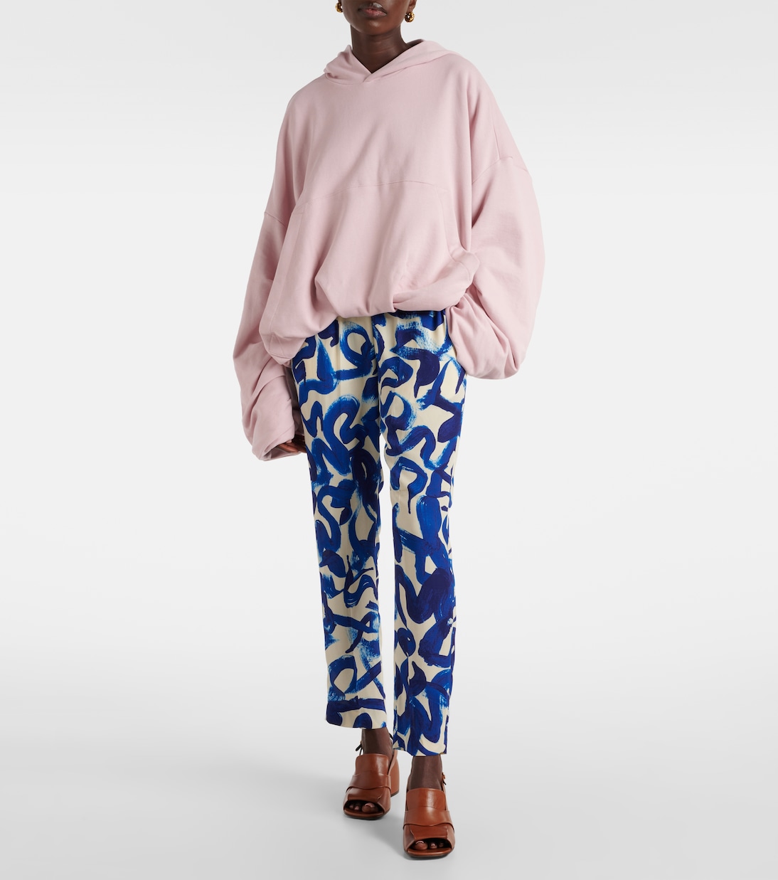 بنطلون بقصّة سليم مع طبعات | Dries Van Noten