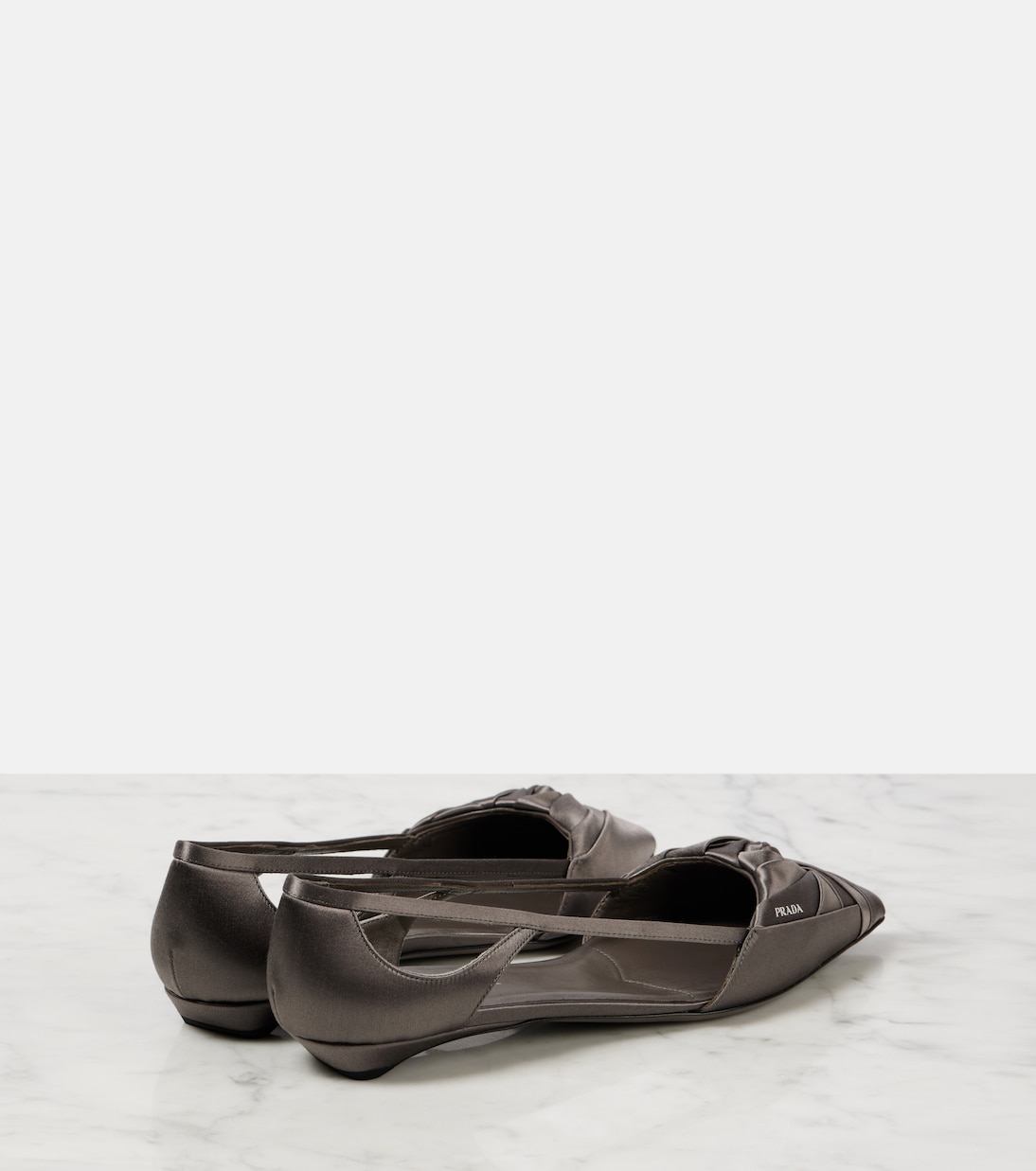 Cutout satin ballet flats | Prada