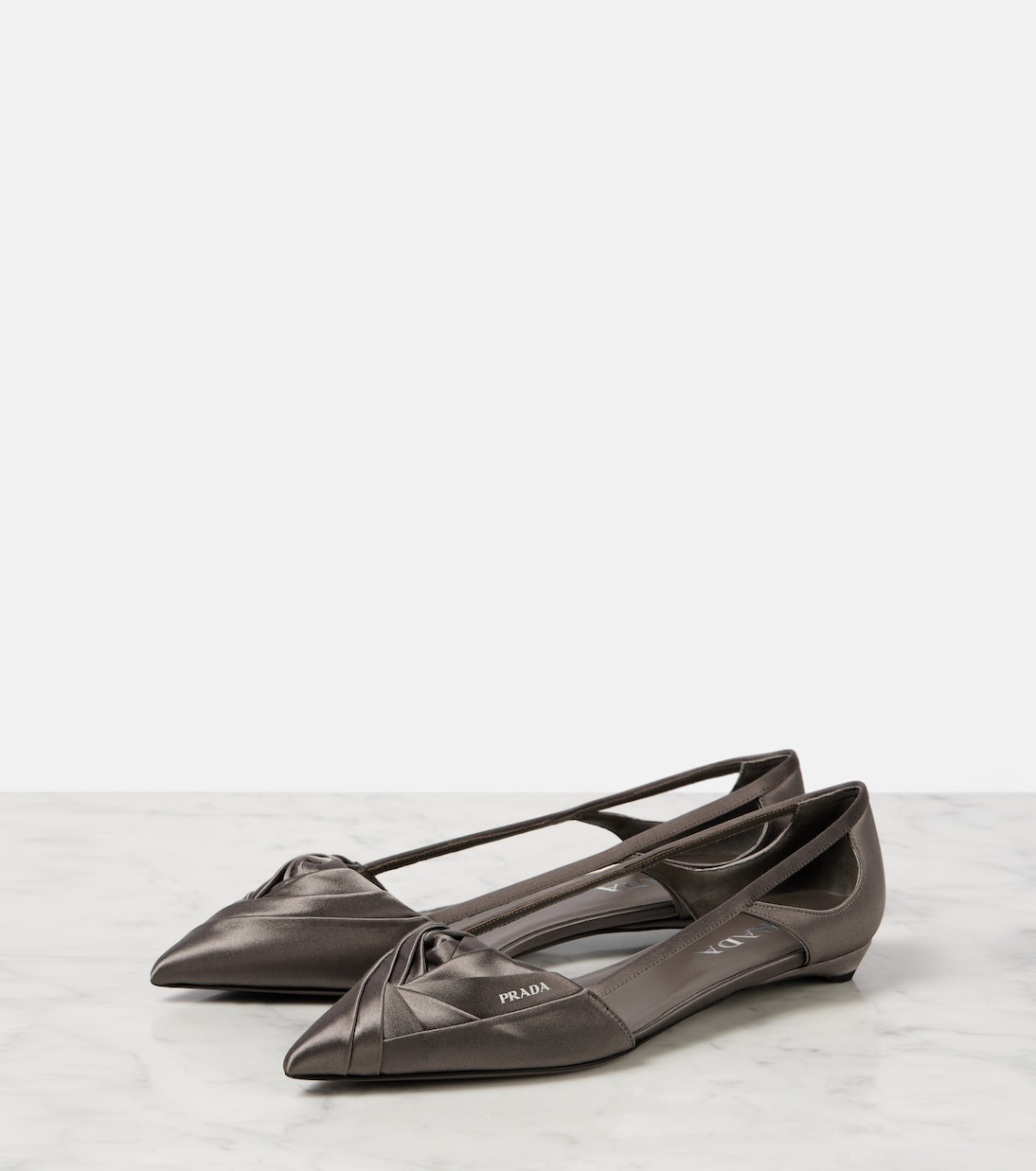 Cutout satin ballet flats | Prada