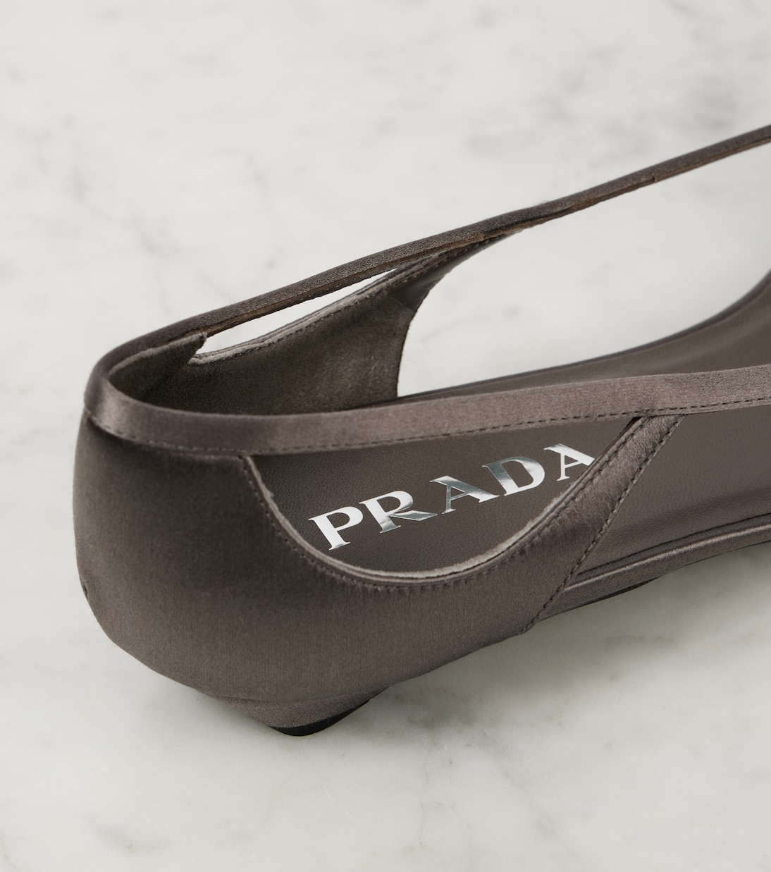 Cutout satin ballet flats | Prada