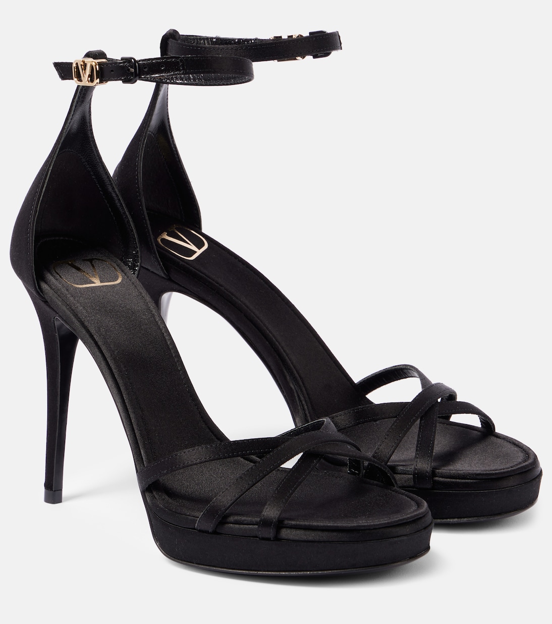 Eveninglam 120 satin platform sandals | Valentino Garavani