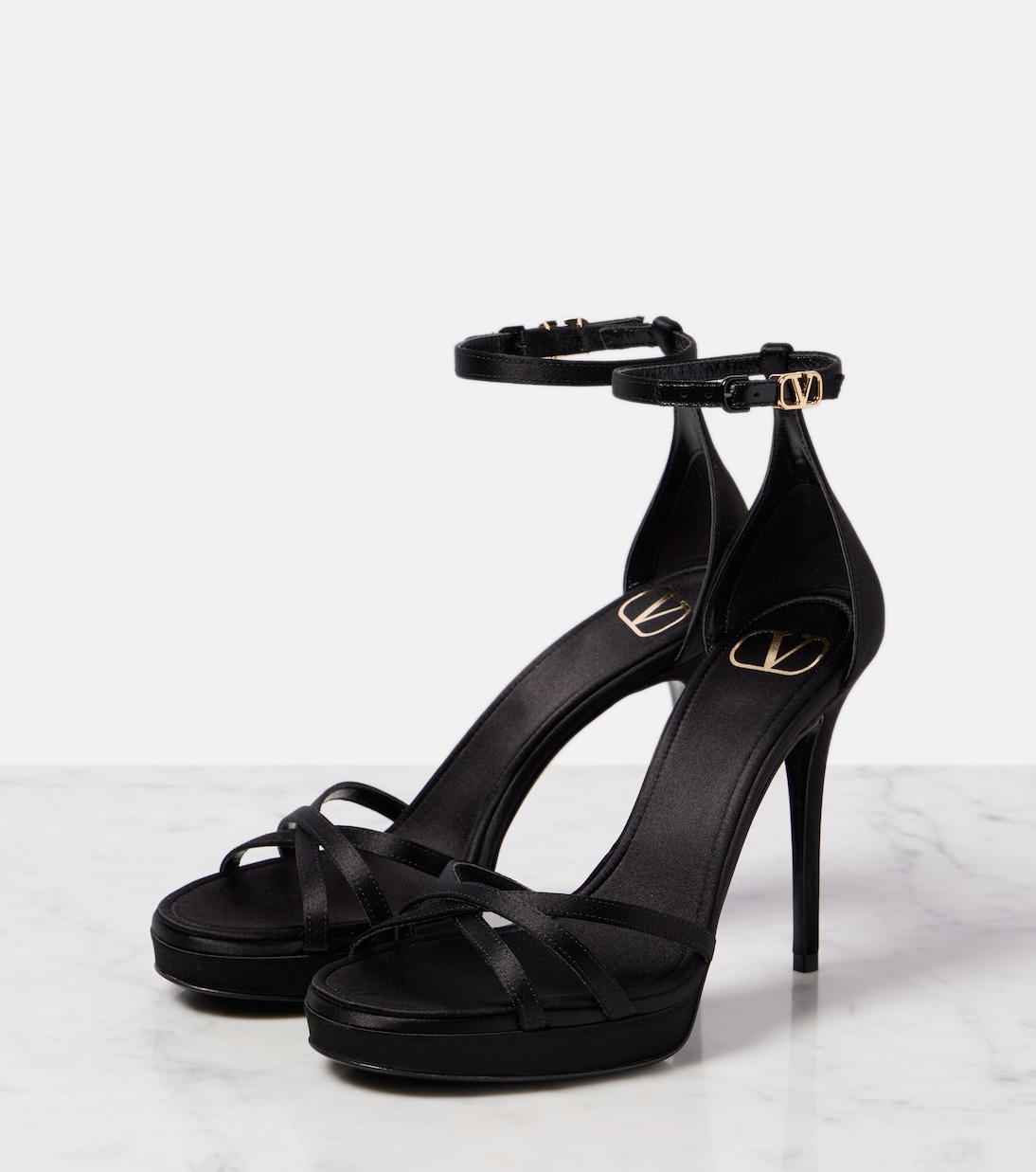Eveninglam 120 satin platform sandals | Valentino Garavani