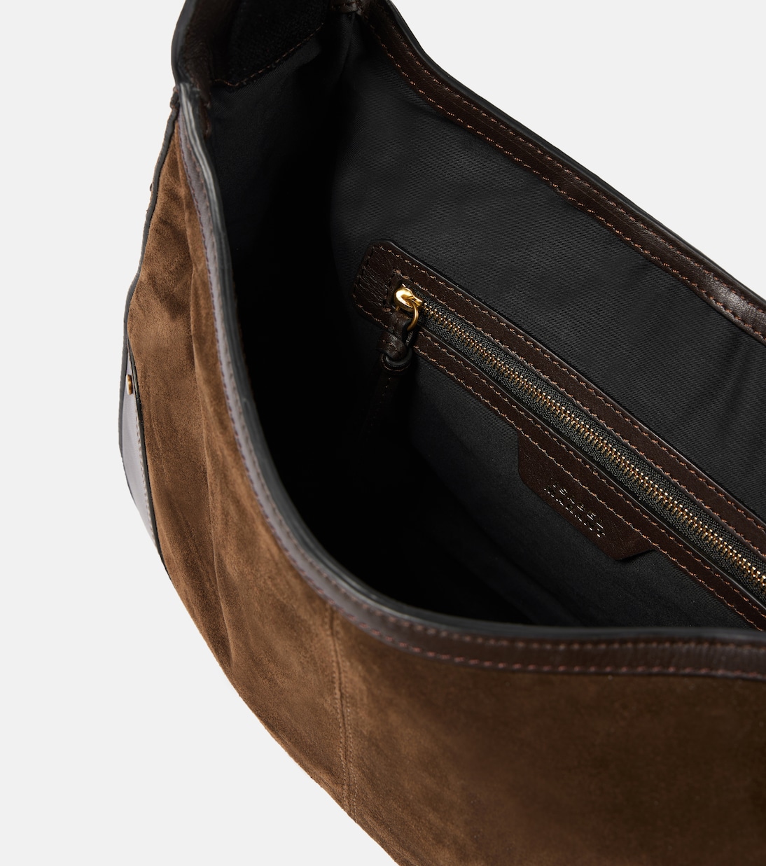 Sierra leather-trimmed suede shoulder bag | Isabel Marant