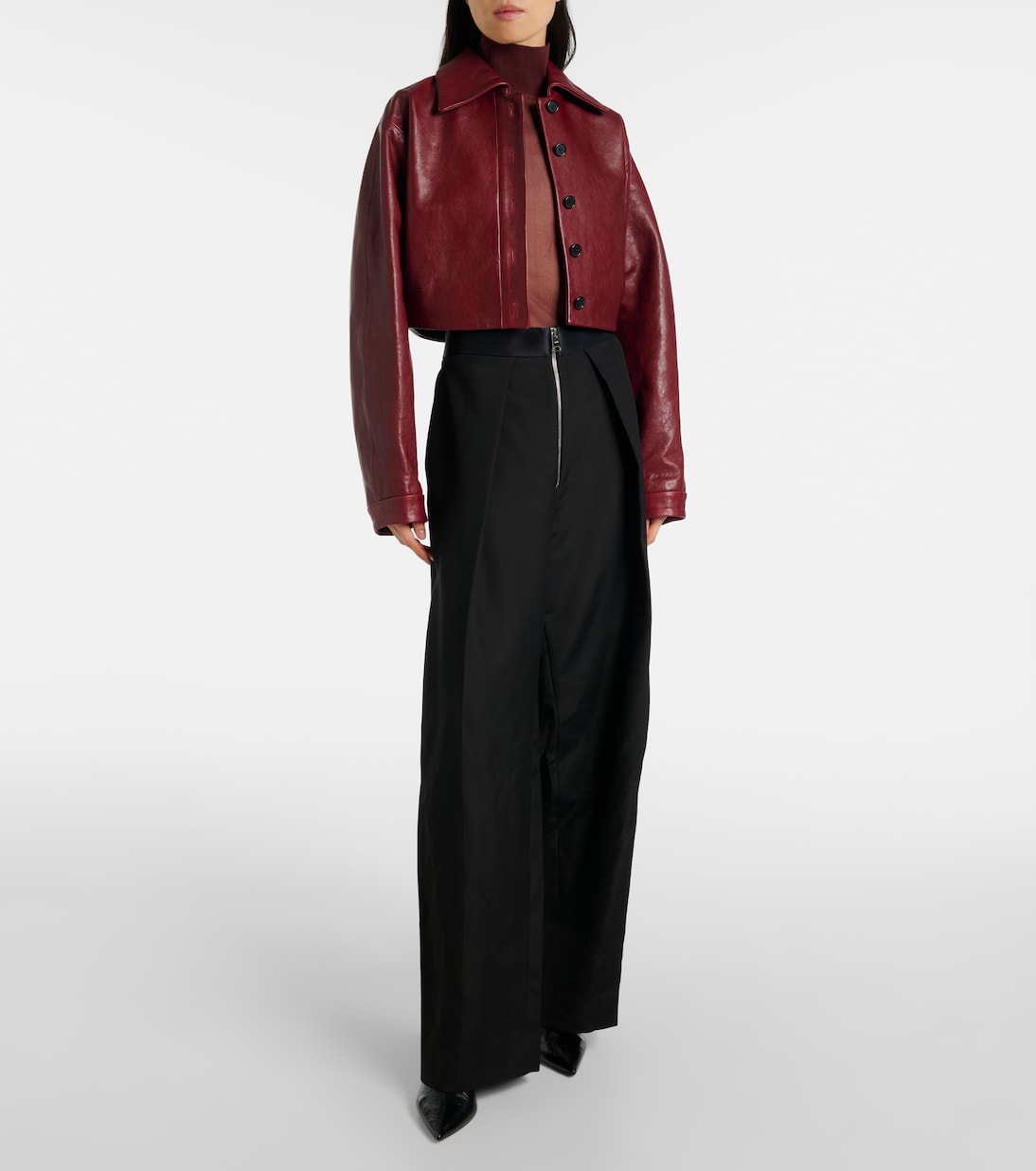 Giacca cropped Sue in pelle | Khaite