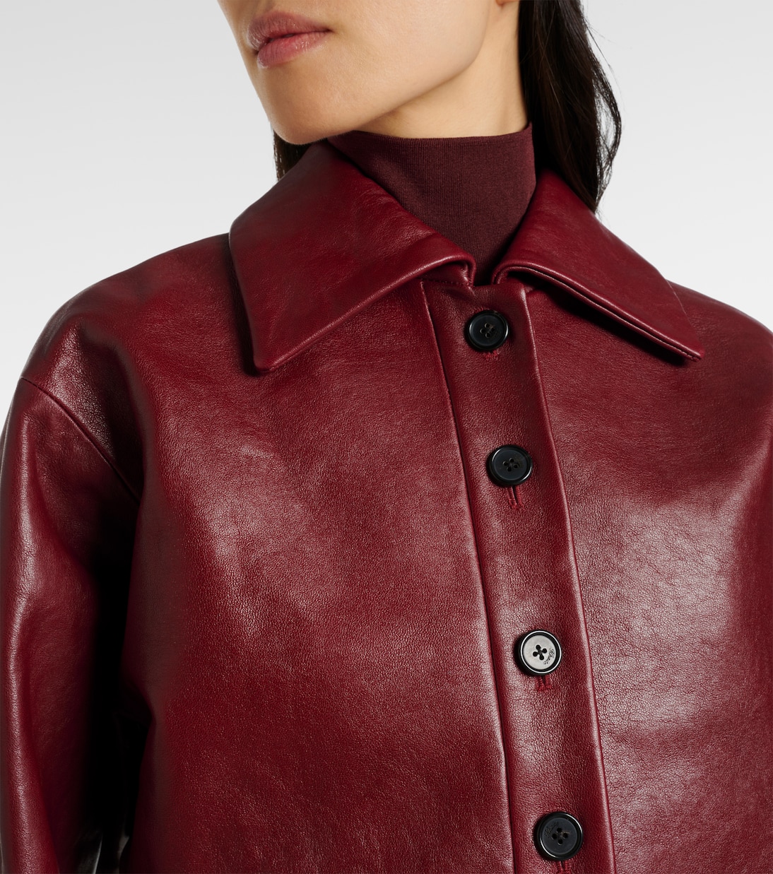 Giacca cropped Sue in pelle | Khaite